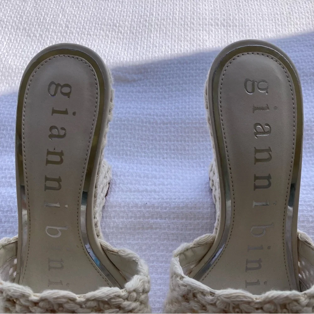 Gianni Bini Regina Crochet Wedge Mules – Size 9.5